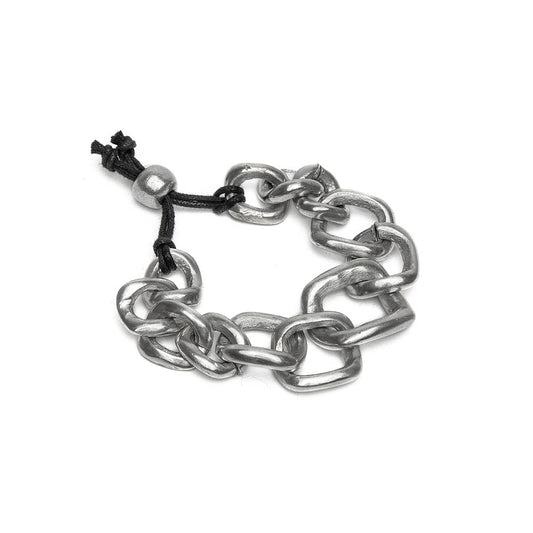 BRACELET FIL NOIR CHAINE LOSANGES